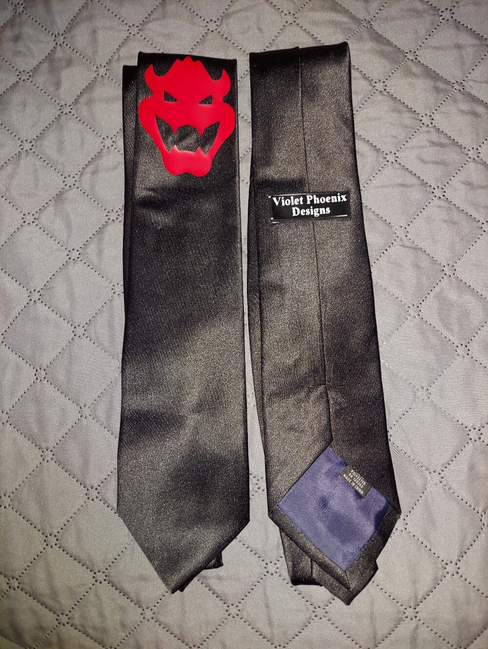 Black Necktie with Bowser shell/emblem